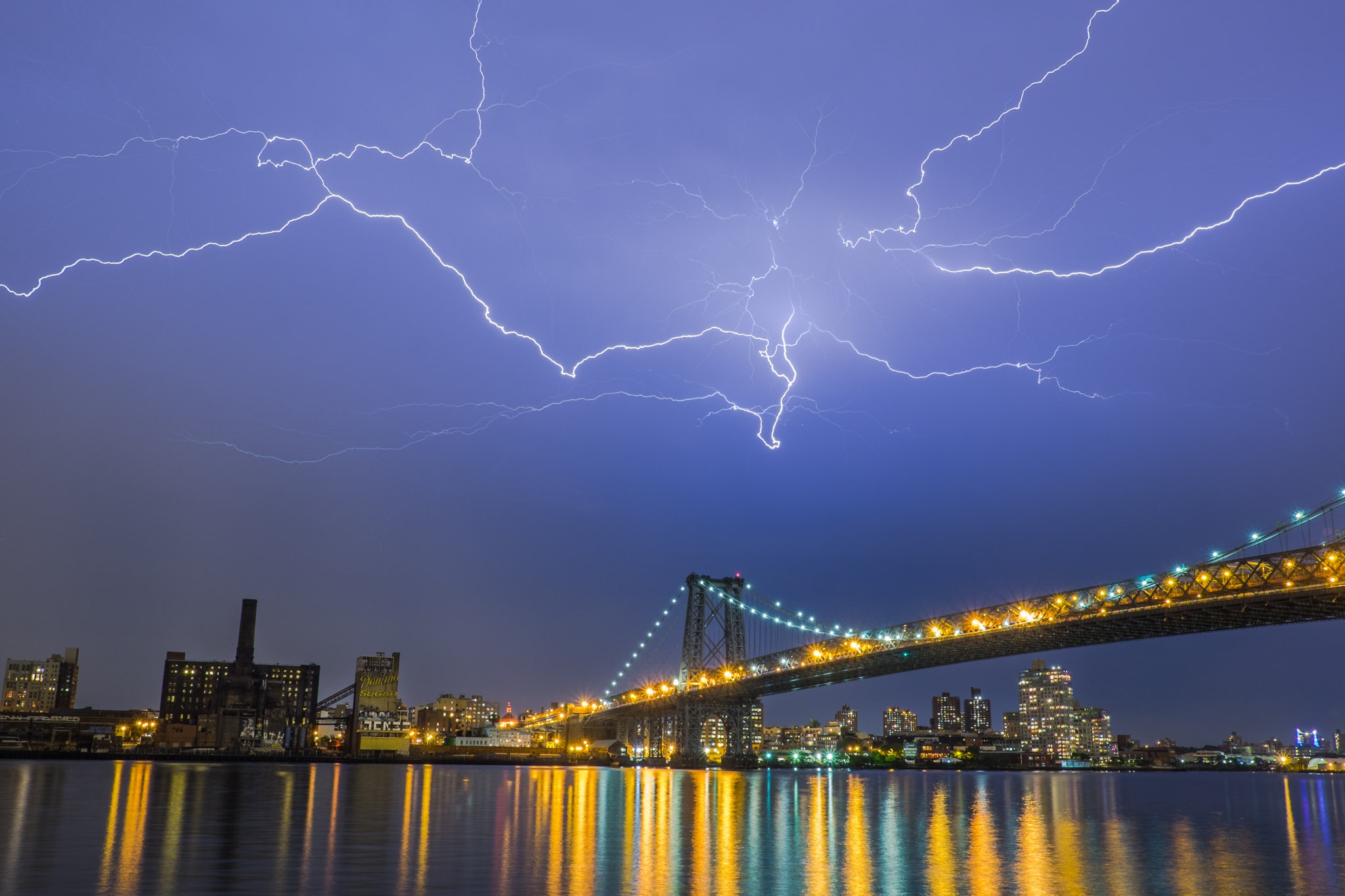 Lightning over the Williamsburg Bridge