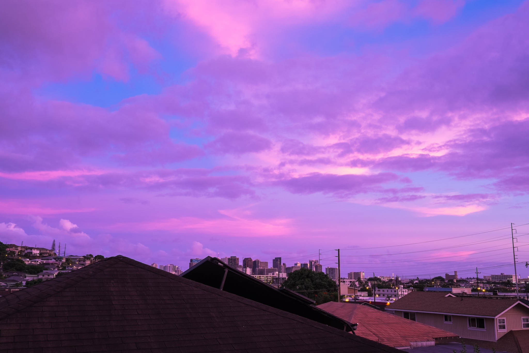 Some purple in the dusk skies