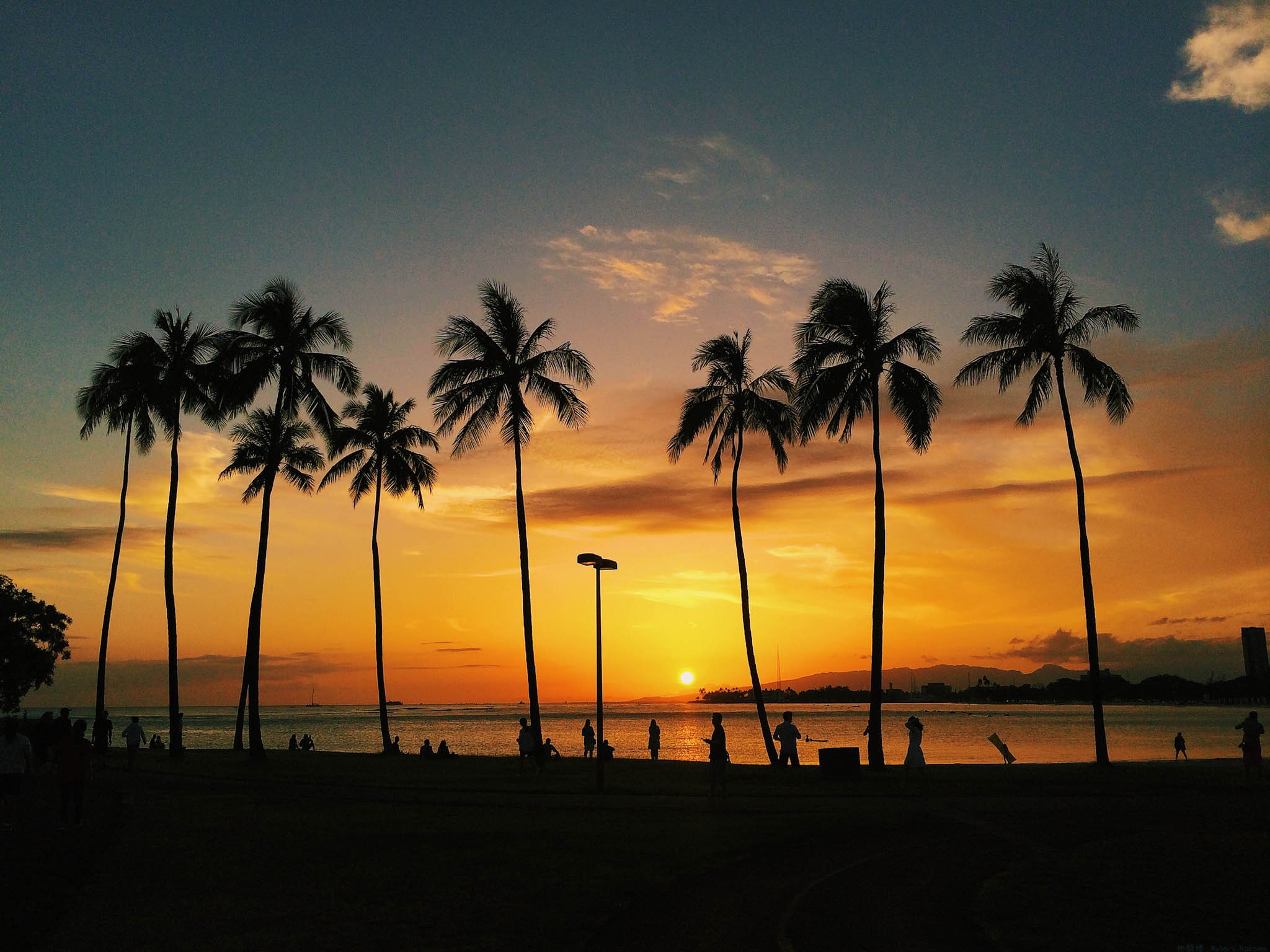 Sunset at Ala Moana Beach