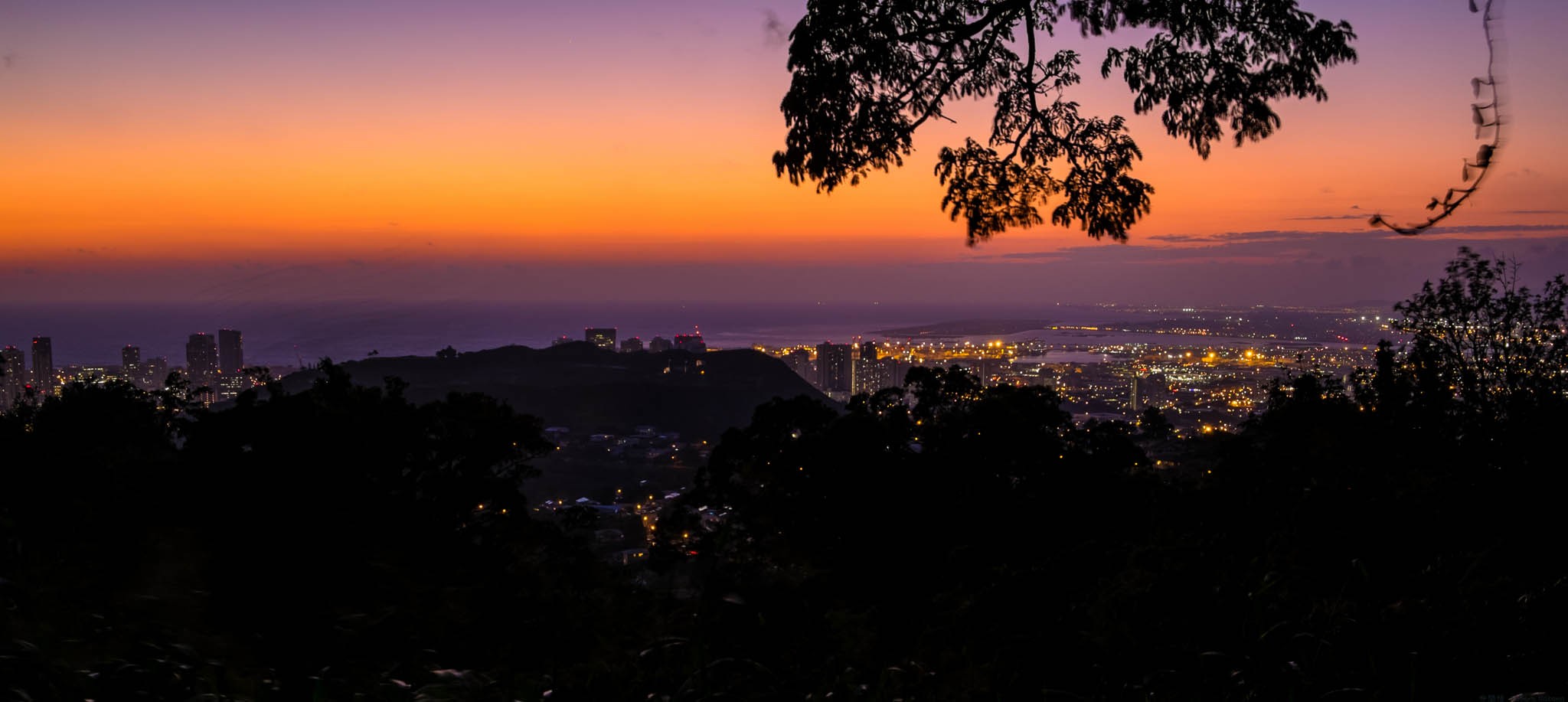 Voggy Twilight Above Honolulu