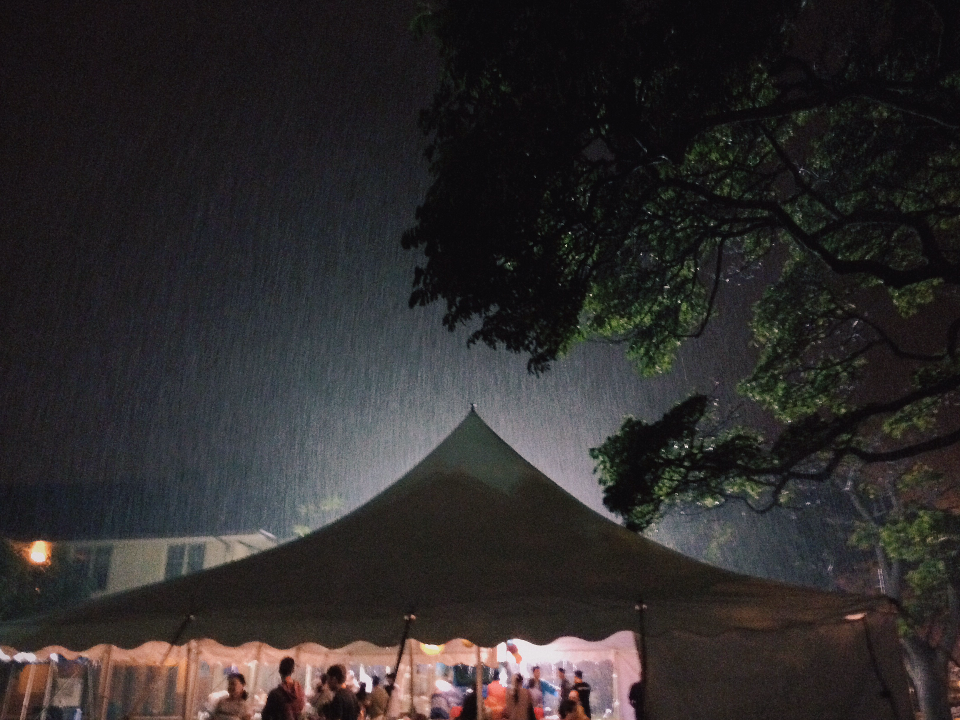 Pāʻina Tent in the Rain