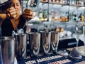 Pouring drinks at Bevy